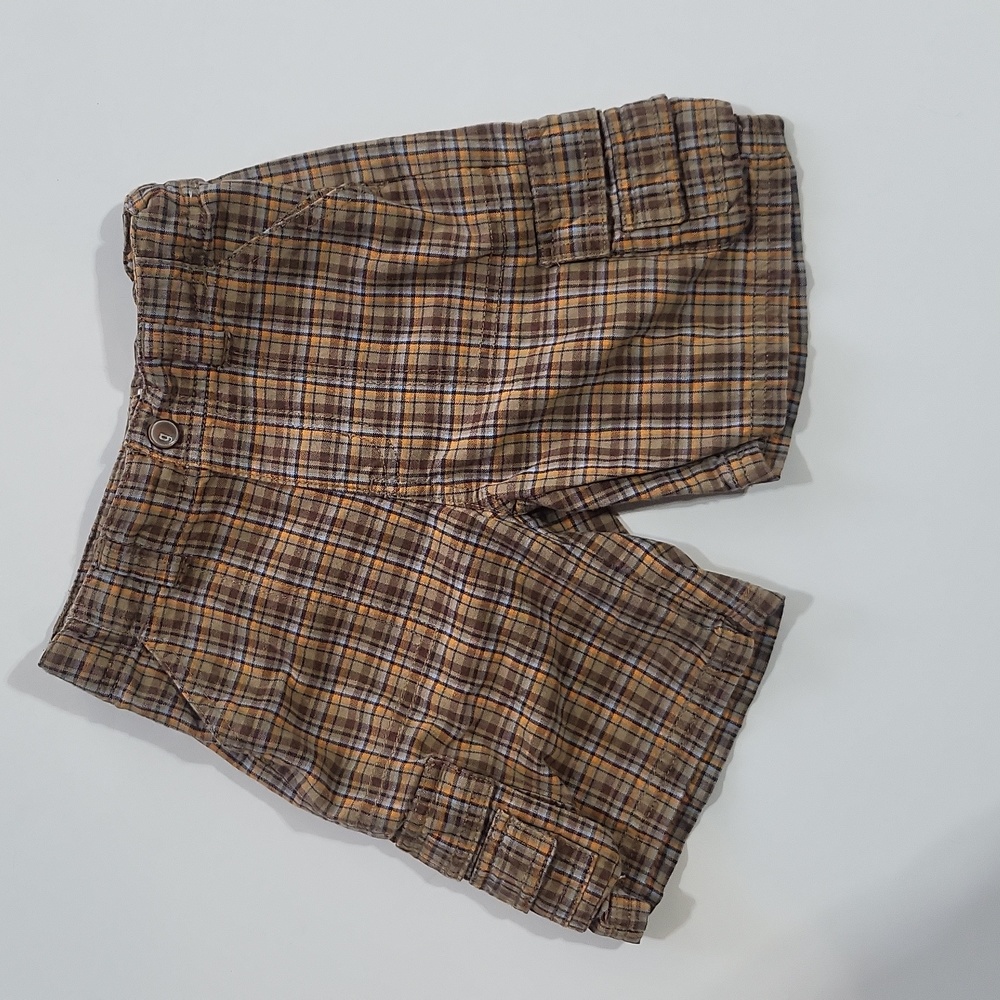 GYMBOREE Brown Orange Preppy Plaid Shorts - 3T